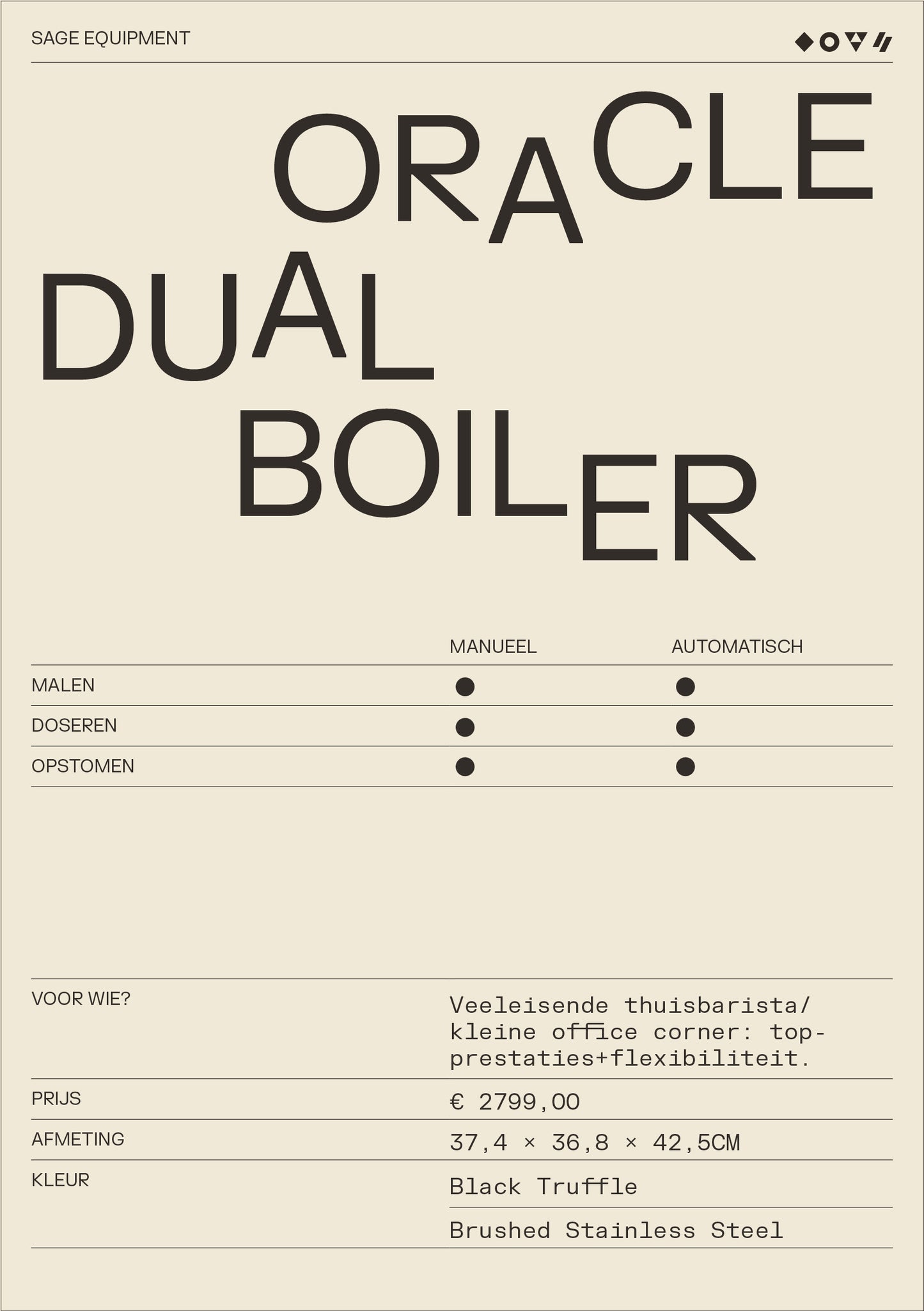 SAGE The Oracle Dual Boiler