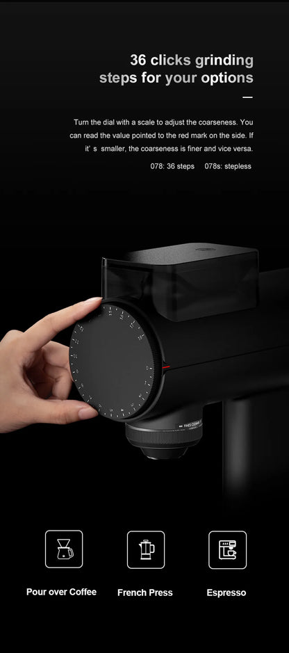 TIMEMORE Sculptor 064S Elektrische Koffiemolen — Zwart