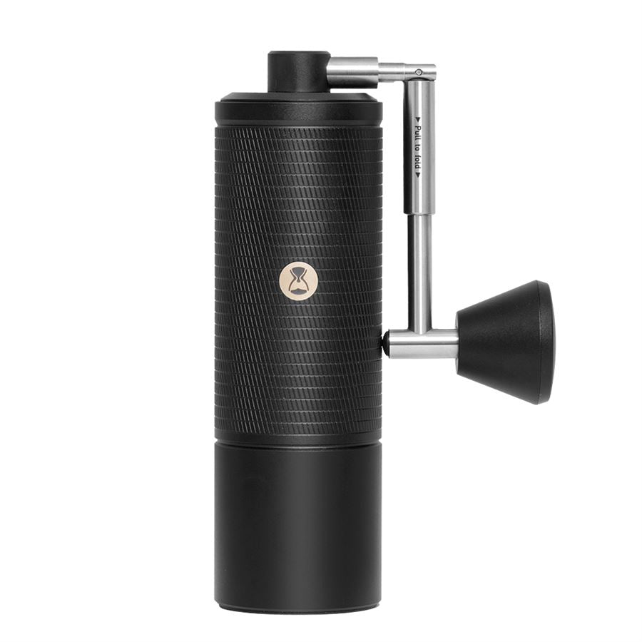 TIMEMORE Chestnut C5 Pro handmolen in zwart, met ingeklapte hendel en opvangbak