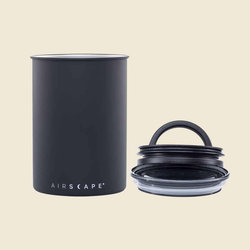 AIRSCAPE Coffee storage metal canister Black