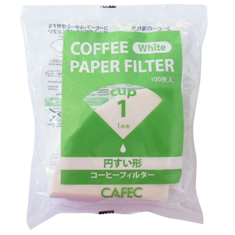 CAFEC Traditional V60 filter maat 01 - doosje met 100 papieren kegelfilters