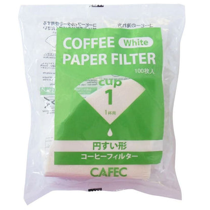 CAFEC Traditional V60 filter maat 01 - doosje met 100 papieren kegelfilters
