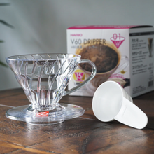 Afbeelding in Gallery-weergave laden, Hario V60 Plastic Dripper Size 01 Clear
