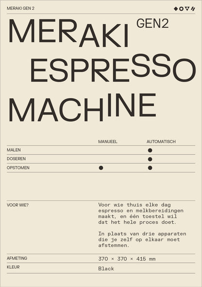 MERAKI Gen 2 Espresso Machine Black